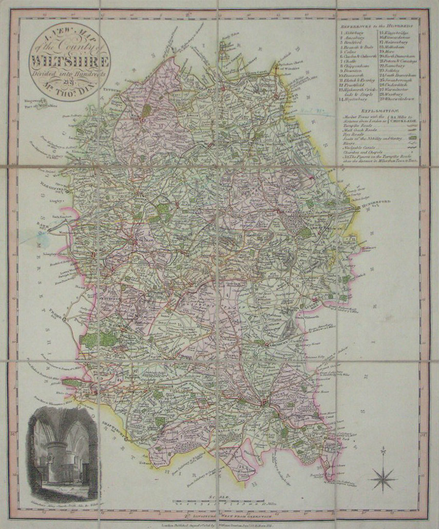 Map of Wiltshire - Malmesbury